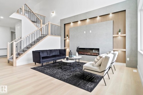 15728 9 Street, Edmonton, AB - Indoor Photo Showing Other Room With Fireplace