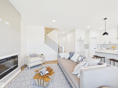 53 Sumac Close, Fort Saskatchewan, AB - Indoor Photo Showing Living Room With Fireplace