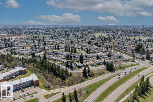 Established residential area featuring mature trees - 9732 64 Street, Edmonton, AB - Outdoor With View