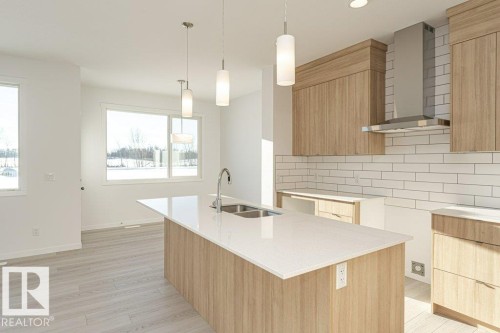 2312 160 Street Sw, Edmonton, AB - Indoor Photo Showing Kitchen With Double Sink With Upgraded Kitchen