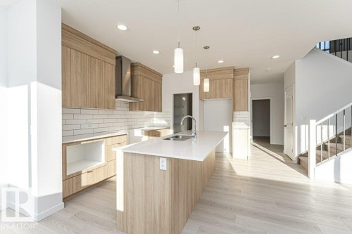 2312 160 Street Sw, Edmonton, AB - Indoor Photo Showing Kitchen With Double Sink With Upgraded Kitchen