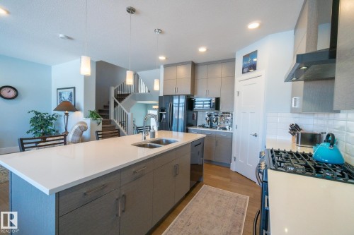 4910 Hawthorn Place, Edmonton, AB - Indoor Photo Showing Kitchen With Double Sink With Upgraded Kitchen