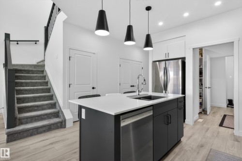 1412 11 Avenue, Edmonton, AB - Indoor Photo Showing Kitchen With Double Sink With Upgraded Kitchen