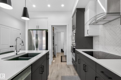 1412 11 Avenue, Edmonton, AB - Indoor Photo Showing Kitchen With Double Sink With Upgraded Kitchen