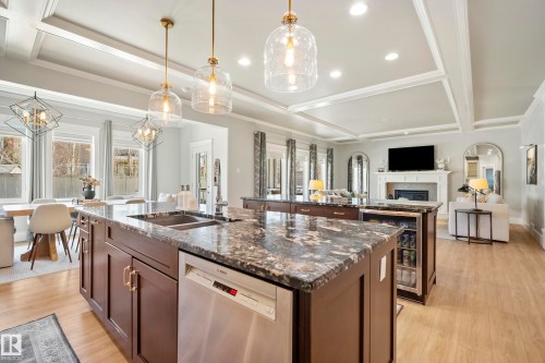 2551 Cameron Ravine Landing, Edmonton, AB - Indoor Photo Showing Kitchen With Double Sink
