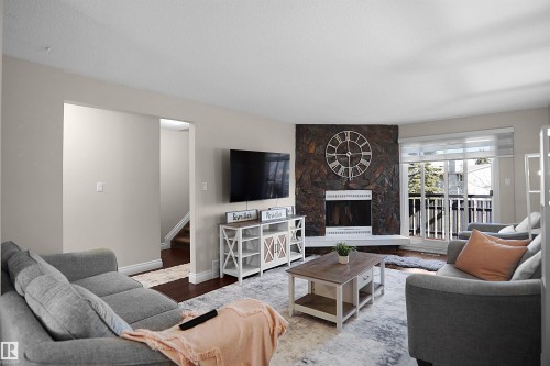 10648 158 Avenue, Edmonton, AB - Indoor Photo Showing Living Room With Fireplace