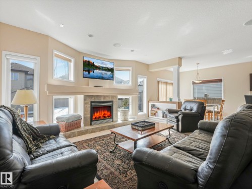 20759 58 Avenue, Edmonton, AB - Indoor Photo Showing Living Room With Fireplace