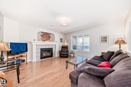 5333 Terwillegar Boulevard, Edmonton, AB - Indoor Photo Showing Living Room With Fireplace