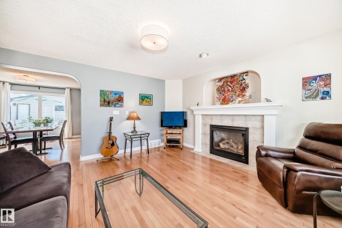 5333 Terwillegar Boulevard, Edmonton, AB - Indoor Photo Showing Living Room With Fireplace
