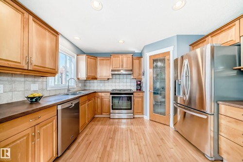 5333 Terwillegar Boulevard, Edmonton, AB - Indoor Photo Showing Kitchen With Stainless Steel Kitchen With Double Sink