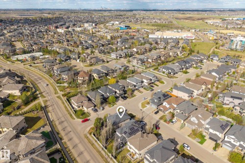Aerial view showcasing a residential area with varied housing styles - 2760 Watcher Way, Edmonton, AB - Outdoor With View