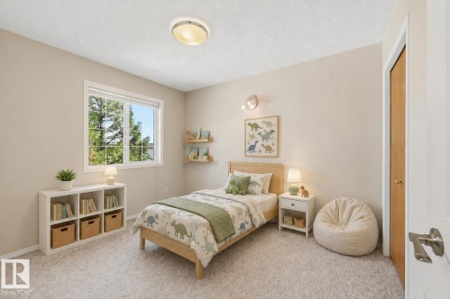 Virtually staged - 4831 147 Avenue, Edmonton, AB - Indoor Photo Showing Bedroom
