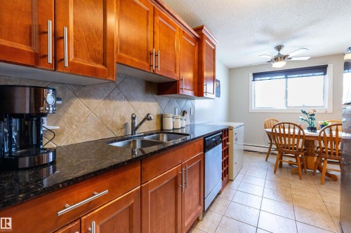 201 10720 84 Avenue, Edmonton, AB - Indoor Photo Showing Kitchen With Double Sink