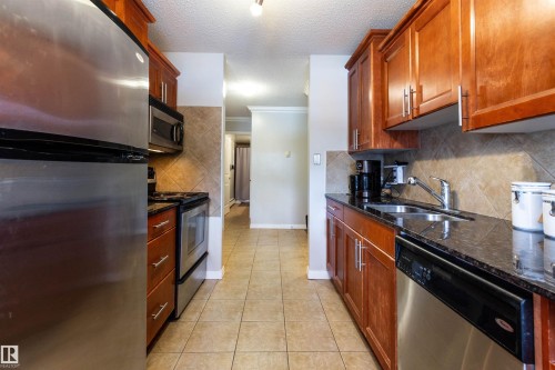 201 10720 84 Avenue, Edmonton, AB - Indoor Photo Showing Kitchen With Double Sink