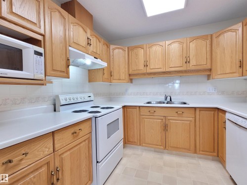 408 10610 76 Street, Edmonton, AB - Indoor Photo Showing Kitchen With Double Sink