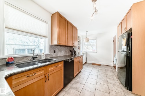 11243 127 Street, Edmonton, AB - Indoor Photo Showing Kitchen With Double Sink