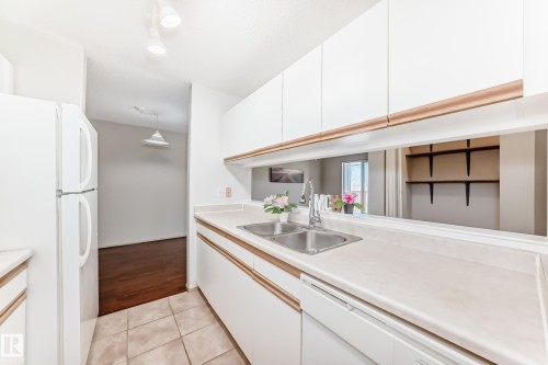 403 17467 98A Avenue, Edmonton, AB - Indoor Photo Showing Kitchen With Double Sink