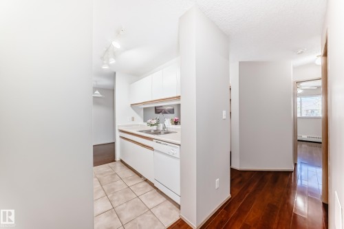 403 17467 98A Avenue, Edmonton, AB - Indoor Photo Showing Kitchen With Double Sink