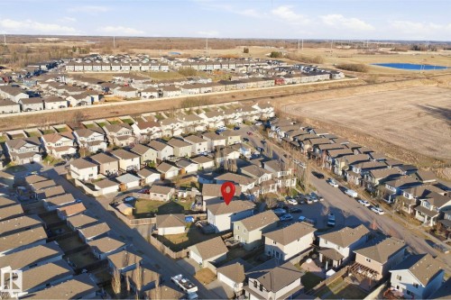 Aerial perspective showcasing a residential neighborhood with single-family homes - 1144 35 Avenue, Edmonton, AB - Outdoor With View