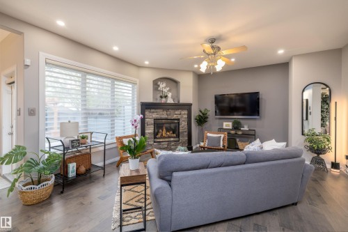 2311 Bailey Court, Edmonton, AB - Indoor Photo Showing Living Room With Fireplace