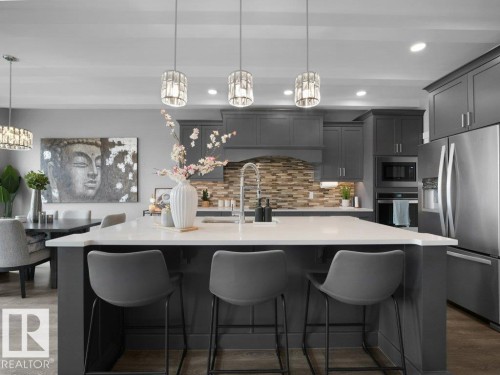 5055 Andison Close, Edmonton, AB - Indoor Photo Showing Kitchen With Stainless Steel Kitchen With Upgraded Kitchen