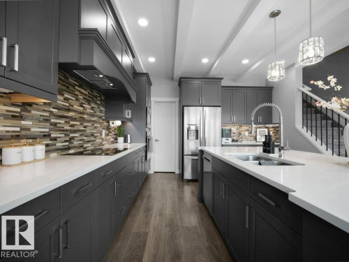 5055 Andison Close, Edmonton, AB - Indoor Photo Showing Kitchen With Stainless Steel Kitchen With Double Sink With Upgraded Kitchen