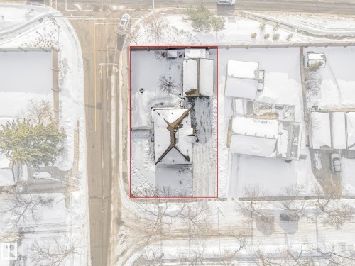 Aerial perspective highlighting the property boundary, expansive lot size, and surrounding neighborhood infrastructure - 2 Scarboro Place, St. Albert, AB - Other