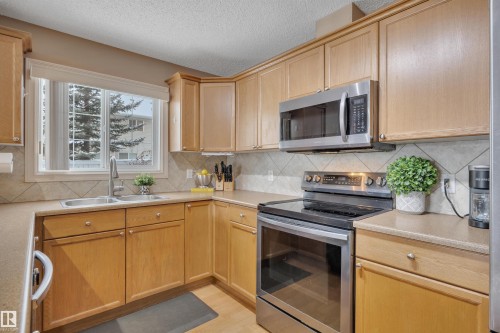 101 4407 23 Street, Edmonton, AB - Indoor Photo Showing Kitchen With Double Sink