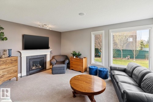 12067 21 Avenue, Edmonton, AB - Indoor Photo Showing Living Room With Fireplace