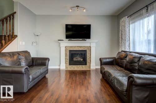 1924 69 Street, Edmonton, AB - Indoor Photo Showing Living Room With Fireplace