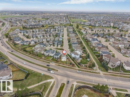 Aerial view showcasing a residential neighborhood with varied architectural styles - 7403 Singer Landing Landing, Edmonton, AB - Outdoor With View