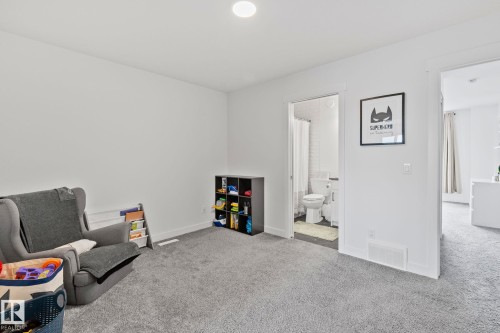 Carpeted room with recessed lighting and white walls - 21027 130 Avenue, Edmonton, AB - Indoor