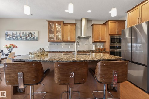 3908 Agar Crest, Edmonton, AB - Indoor Photo Showing Kitchen With Stainless Steel Kitchen With Double Sink