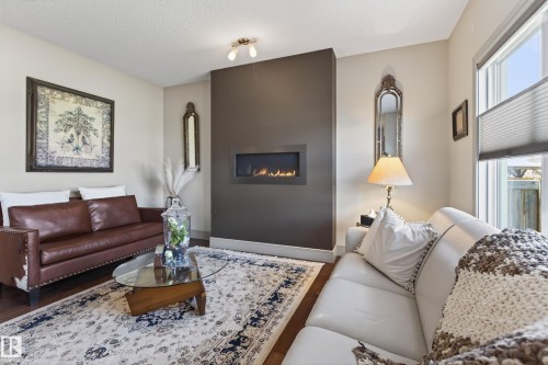 3908 Agar Crest, Edmonton, AB - Indoor Photo Showing Living Room With Fireplace