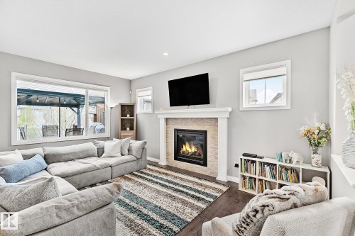 22131 95 Avenue, Edmonton, AB - Indoor Photo Showing Living Room With Fireplace