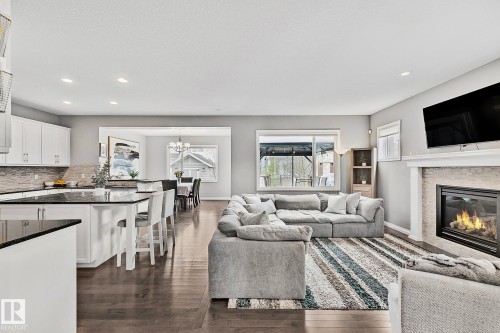 22131 95 Avenue, Edmonton, AB - Indoor Photo Showing Living Room With Fireplace