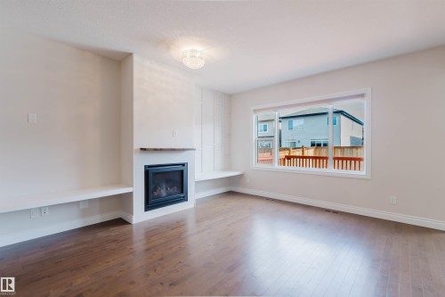 4875 Wright Drive, Edmonton, AB - Indoor Photo Showing Living Room With Fireplace