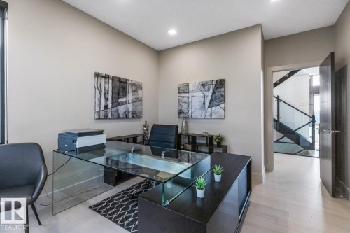 Main Floor Dedicated Den Space located at the Front of the House with South West Facing Window - 5536 Chegwin Point(E), Edmonton, AB - Indoor