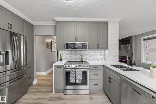 9344 63 Avenue, Edmonton, AB - Indoor Photo Showing Kitchen With Stainless Steel Kitchen With Double Sink With Upgraded Kitchen