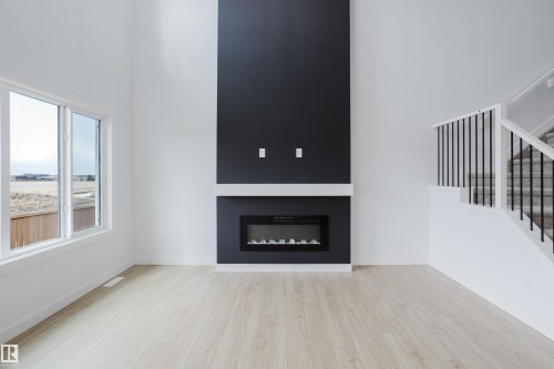 6219 29 Avenue, Edmonton, AB - Indoor Photo Showing Living Room With Fireplace