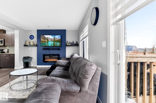 308 42 Avenue, Edmonton, AB - Indoor Photo Showing Living Room With Fireplace