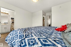 Bedroom featuring a ceiling-mounted light fixture, warm-toned carpet, and white walls - 