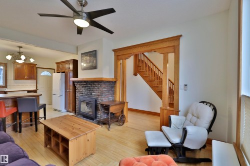 5318 48 Avenue, Wetaskiwin, AB - Indoor Photo Showing Living Room With Fireplace