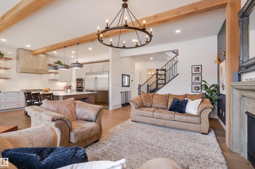 5501 109A Street, Edmonton, AB - Indoor Photo Showing Living Room With Fireplace