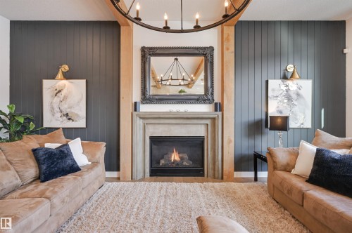 5501 109A Street, Edmonton, AB - Indoor Photo Showing Living Room With Fireplace