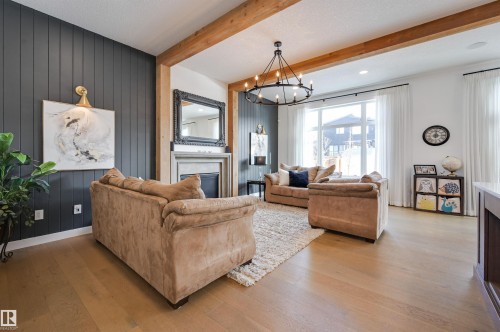 5501 109A Street, Edmonton, AB - Indoor Photo Showing Living Room With Fireplace