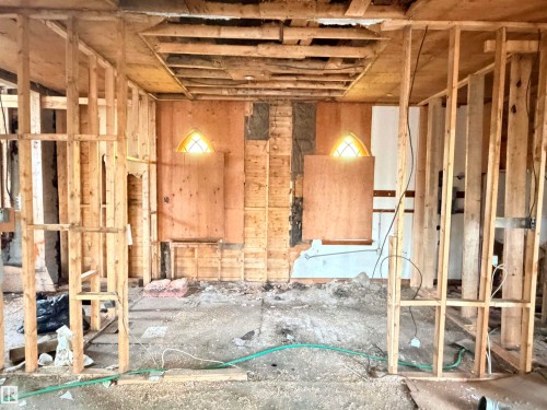 Interior space featuring exposed wood framing and a subfloor - 5036 49 Street, Clyde, AB - Indoor Photo Showing Other Room