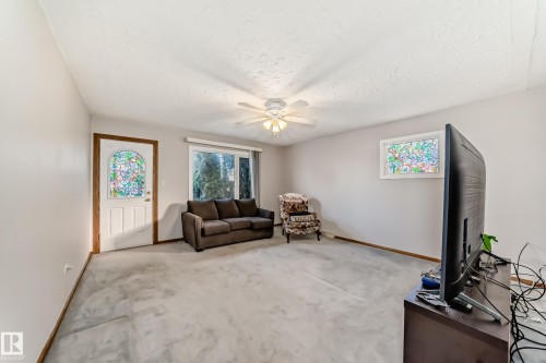 Spacious room featuring light-colored carpeting and neutral wall paint - 9716 162 Street, Edmonton, AB - Indoor