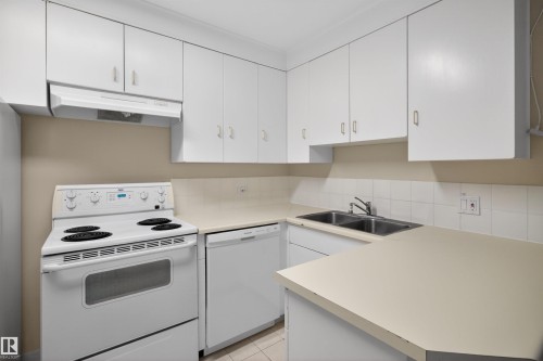304 12207 Jasper Avenue, Edmonton, AB - Indoor Photo Showing Kitchen With Double Sink