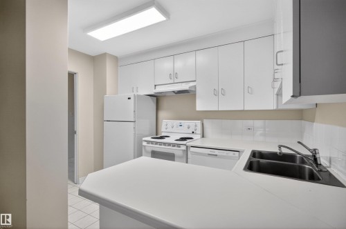 304 12207 Jasper Avenue, Edmonton, AB - Indoor Photo Showing Kitchen With Double Sink